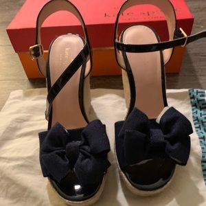Kate Spade denim wedges with bow